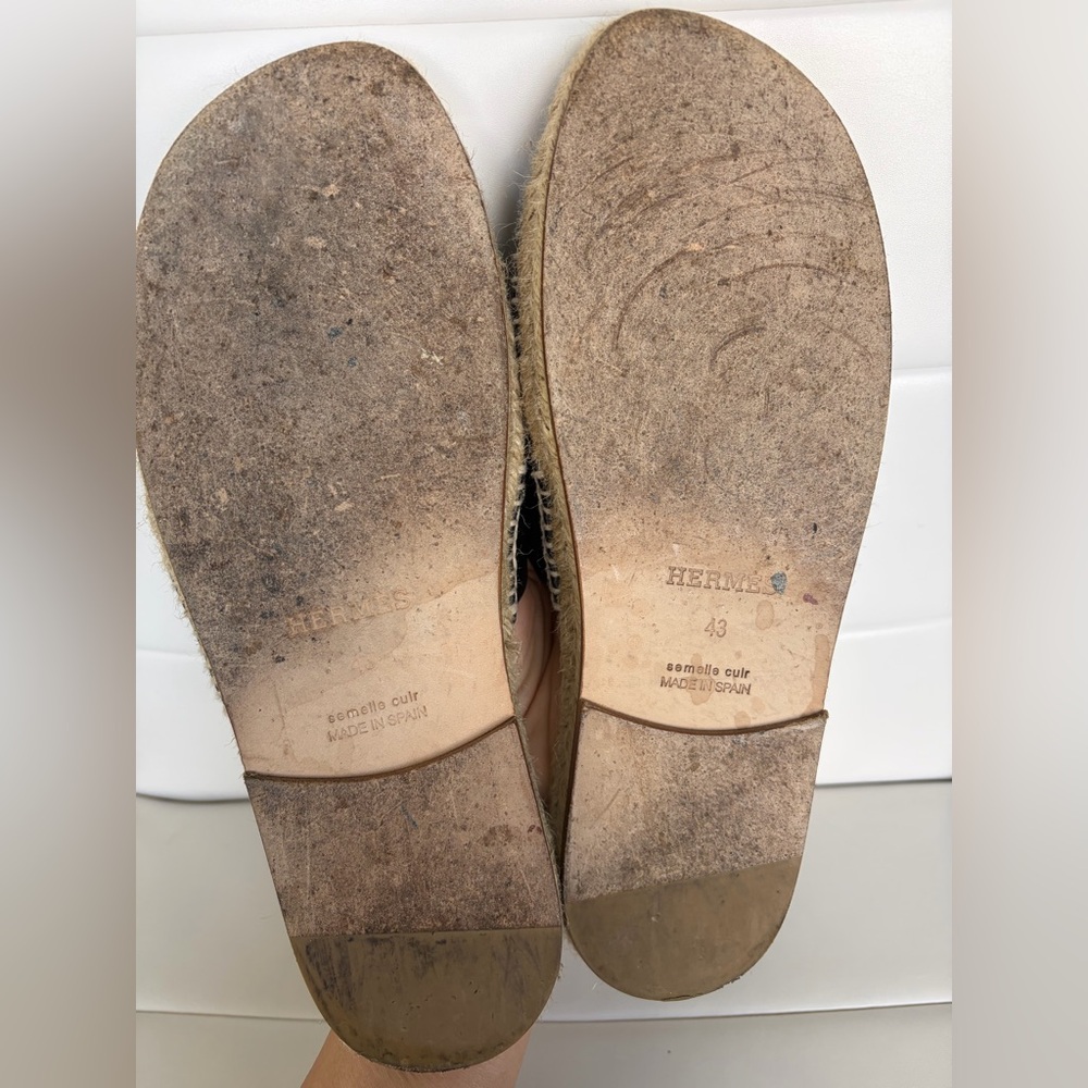 Hermès Antigua Black  Espadrille Sandals EU 43 (Run Small) | Box & Dust Bags - Picture 7 of 14